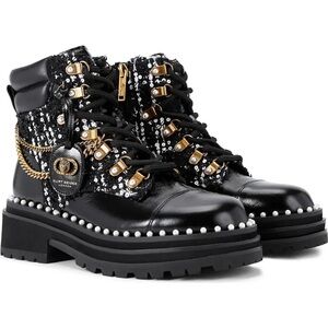 Kurt Geiger London Chelsea Combat Studded Lug Sole Boots.
